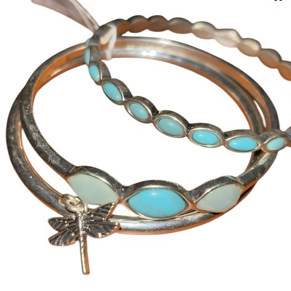 Lucky Brand Silver Bracelet with Turquoise Accents - Picture 3 of 5
